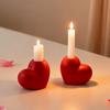 Красный подсвечник в форме сердца Романтический керамический подсвечник для свадебной вечеринки, центральный элемент для обеденного стола