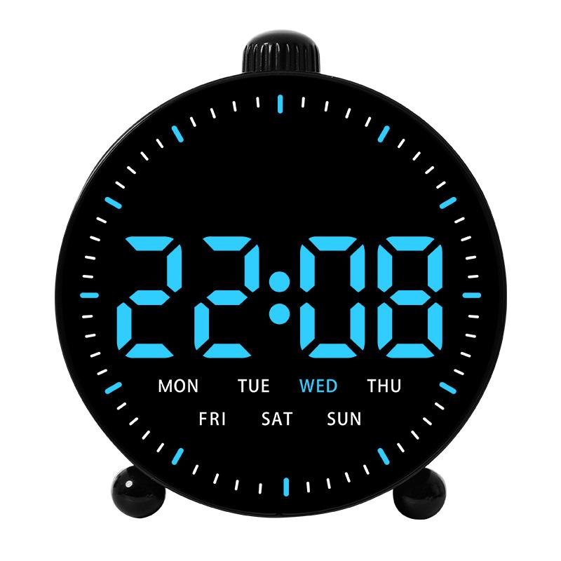 Светодиодный цифровой будильник с отображением даты и дня недели, 2 будильника, таймер обратного отсчета, секундная стрелка, прикроватные электронные часы, формат времени 12/24 часа, питание от USB