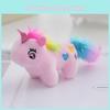 Cartoon Unicorn Theme Plush Toy Backpack Pendant Cute Keyring Gift Decoration