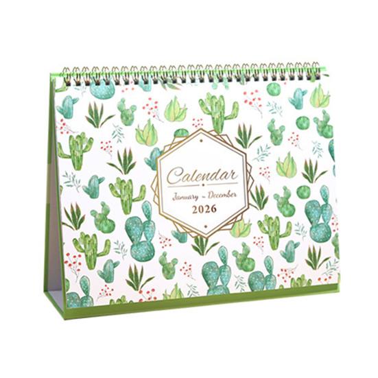 Yousheng 2026 Настольный календарь Перекидной настольный календарь со скреплением двойной проволокой Янв 2026 - Дек 2026 12-месячный планировщик для дома, офиса, школы