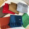 Scarf Women's High-end Tassel Warm Short Pure Wool Small Scarf Men
