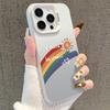 Чехол для iPhone Радужный в стиле Ins для iPhone 13/14/15/16/17 Pro/Promax - Серебристый