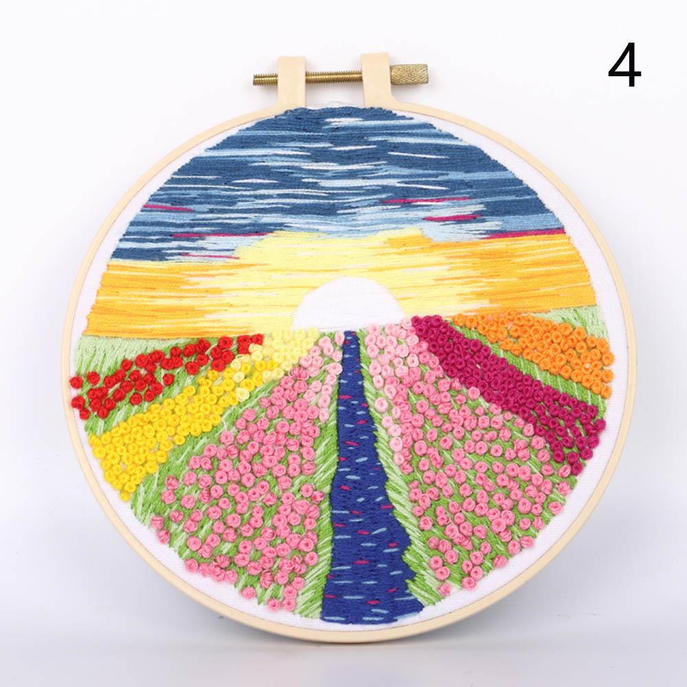 Рукоделие Орнамент Швейные Принадлежности Пяльцы Игла Дырокол Цветочная Вышивка Крестом Набор