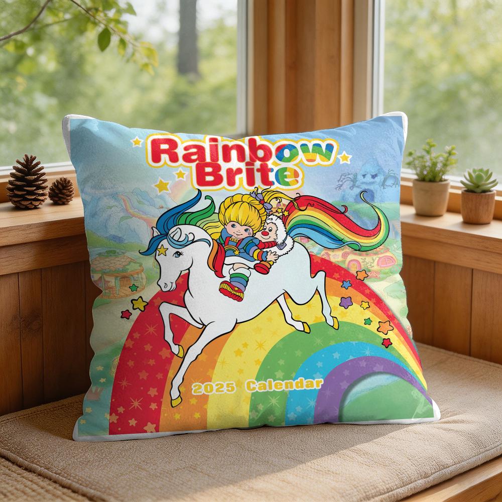 Rainbows BBrite Cute Cushion Cover Square Short Plush Pillow Case Living Room Sofa Home Decor Funda X