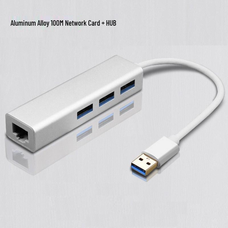 Сетевой адаптер USB LAN + Хаб: Расширение 2-в-1 с 3 портами USB, USB на RJ45