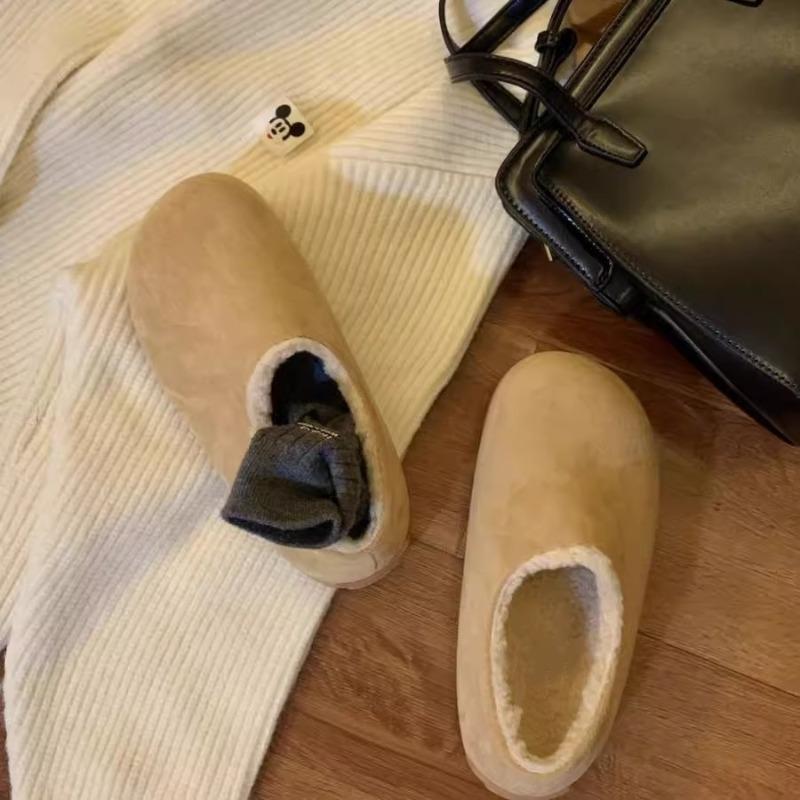Small Potatoes All-inclusive Fluffy Shoes for Women To Wear In Winter, New One-pedal Plush Snow Boots Cotton Shoes