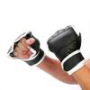 1Pair Black Half Finger Boxing Gloves PU Leather Fighting Kick Boxing Gloves Karate Muay Thai Training Workout Gloves Kids Men,zxl