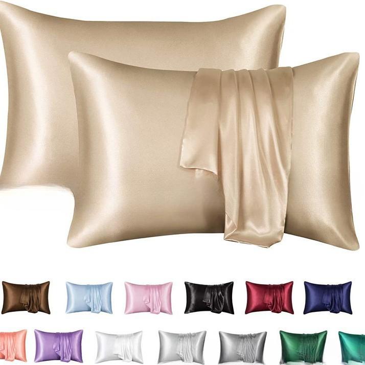 2 шт. атласная наволочка, мягкая и гладкая текстура, атласные однотонные наволочки-конверты, уменьшают ломкость волос, предотвращают появление морщин