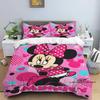 Minnie Mouse 3-piece cartoon bedding set, exquisite bedding set for adults and children, double and single beds, large size,