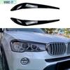 Черные накладки-реснички на передние фары для BMW X3 F25 X4 F26 2014-2017
