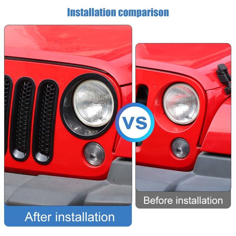 Декоративная крышка фар автомобиля из АБС-пластика, декоративные наклейки на решетку с сеткой для Jeep Wragnler JK 2007-2017, внешние аксессуары автомобиля