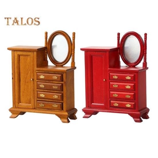 Мини-комод для кукольного домика, винтажный миниатюрный комод с ящиками, мини-мебель, туалетный столик для декора спальни кукольного домика