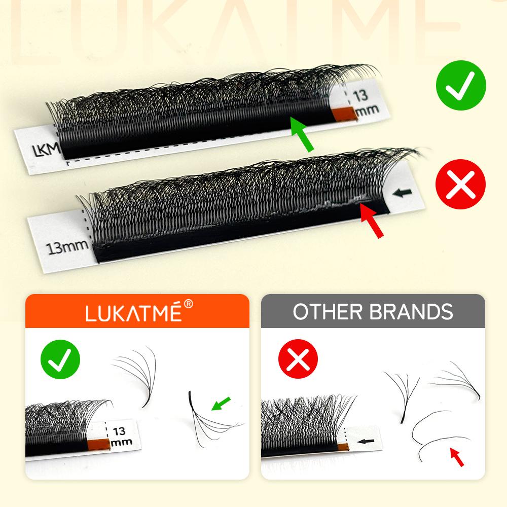 LUKATME 5D W Eyelash Extensions C/D/M Curl 6mm 7mm 8-15mm Foxy W Shaped 5D Fans False Lashes Mega Volume 5D Eyelashes for Makeup