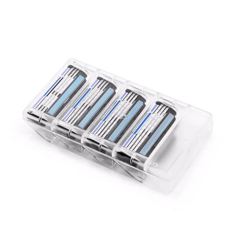 4Pcs Compatible MACH Manual Three-layer Razor Blade Shaver for Men's Razors Tool Holders