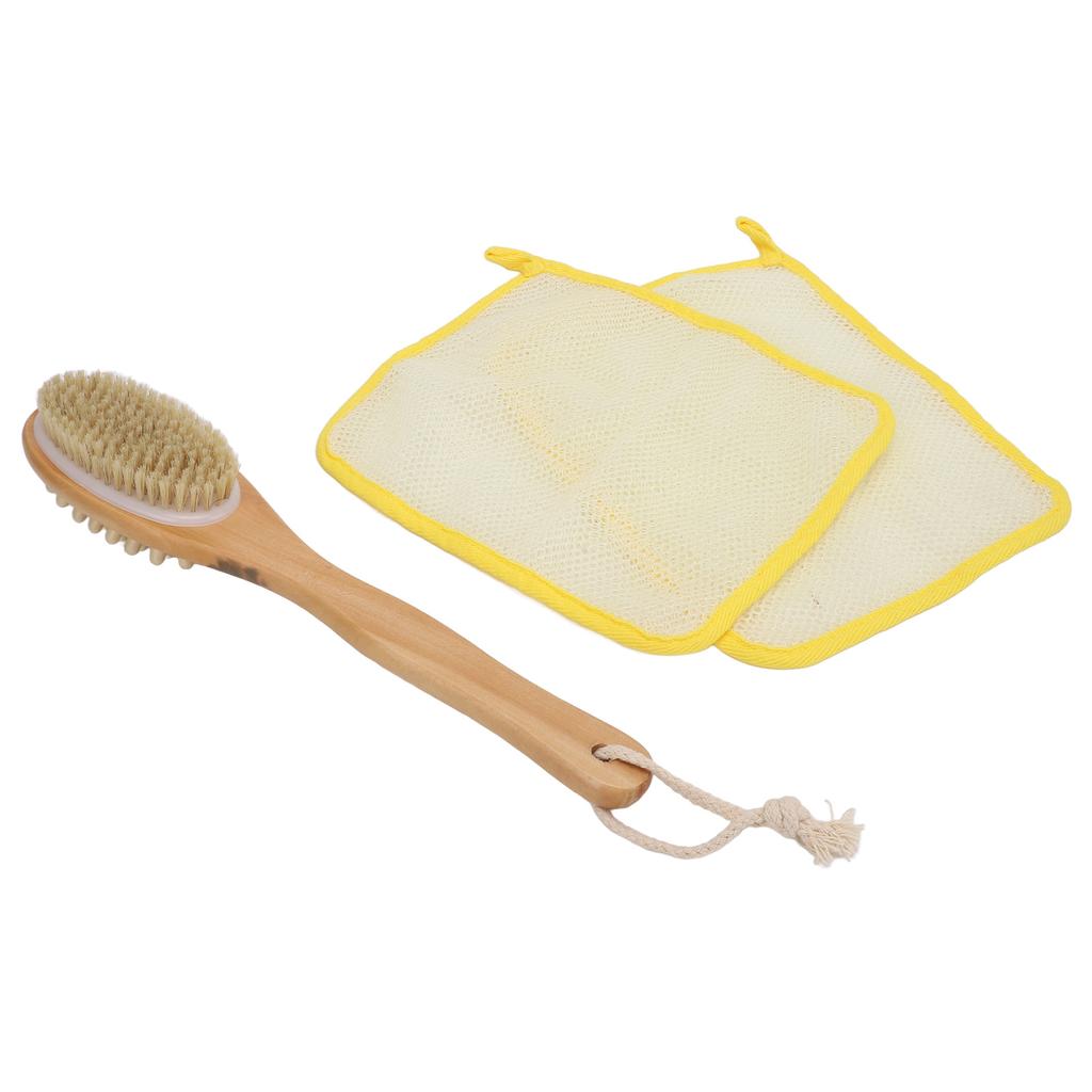 Набор из 2 отшелушивающих полотенец для душа с массажным полотенцем и двухсторонней длинной ручкой для ванны