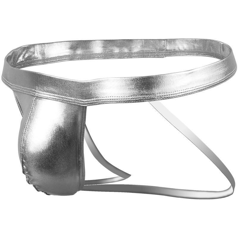 Pinky Senson Мужские двойные стринги Эластичные U-образные кожаные трусы, полиэстер однотонные сексуальные трусы