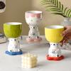 Bear Ice Cream Cup High Foot Ice Cream Cup Cartoon Ceramic Cup High End Sense Light Luxury High Value Children's Dessert Cup
