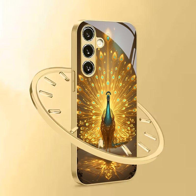 Чехол для телефона с принтом перьев павлина для Galaxy S26 S25 S24 S23 Ultra S22Ultra S20Ultra 56 A72 A73 5G Закаленное стекло Защитный чехол