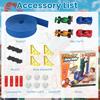 Kids DIY Assembly Race Track Toy, Inertia Gliding Rail Car, Cool Building Set for Boys-5m