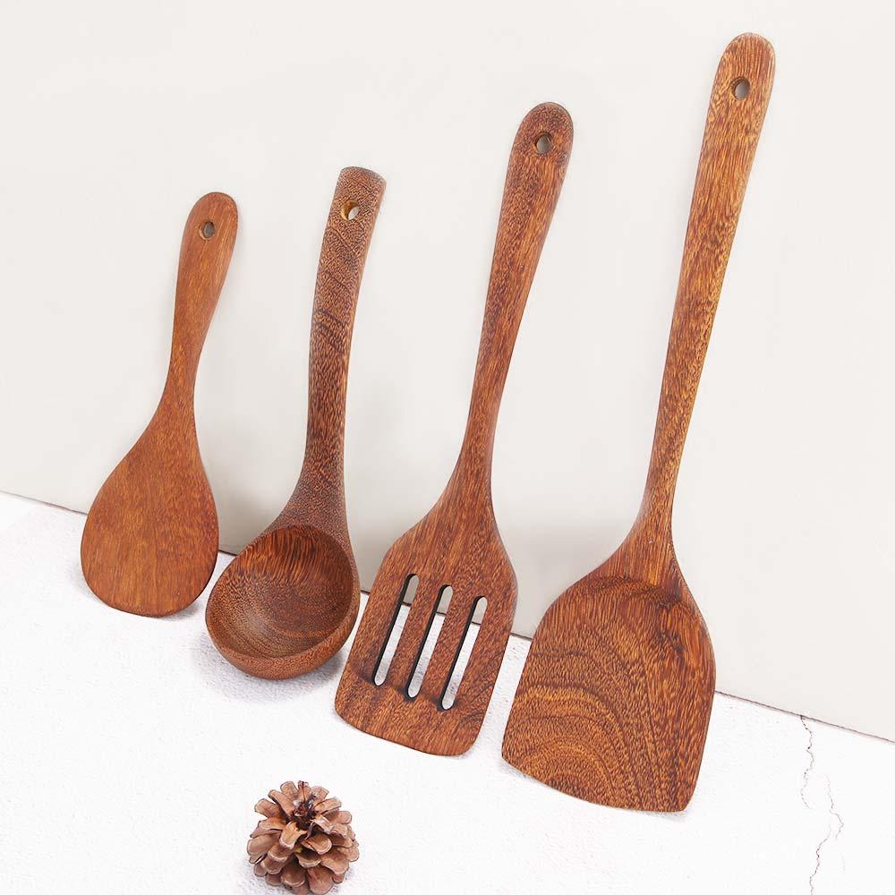 Wooden Meat Nonstick pan Vegetable Cooking Shovel Mixing Spoon Soup Scoop Ladle Rice Spatula