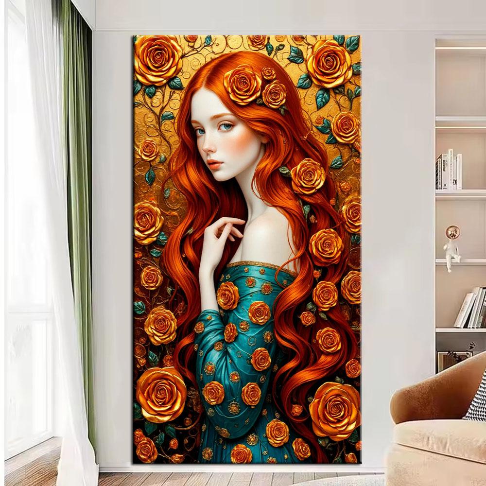 Abstract Girl and Flower Picture DIY Diamond Painting Cross Stitch Full Drills Diamond Mosaic New Collection Home Decor