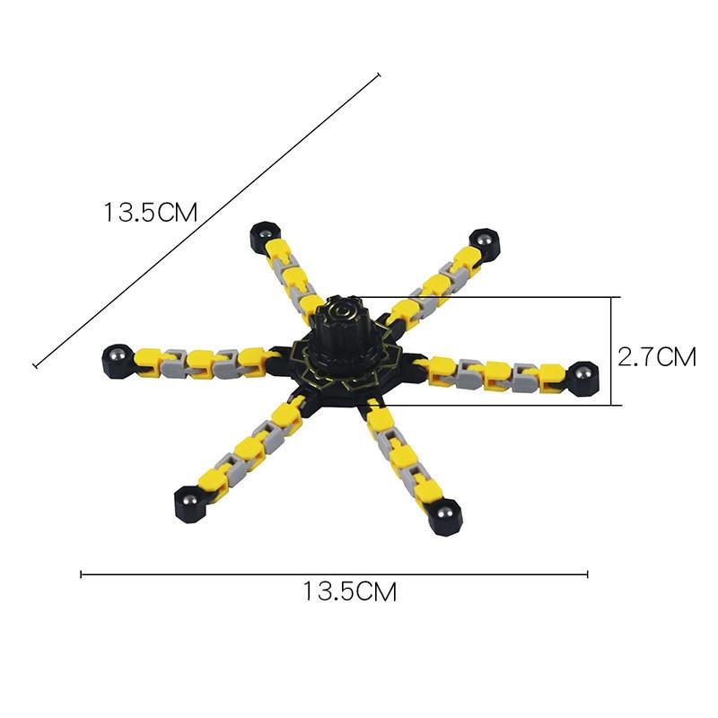 Luminous Fingertip Spinning Rotating Feeling Gyro Tops Transformable Mechanical Chain Fidget Spinning Tops Toys