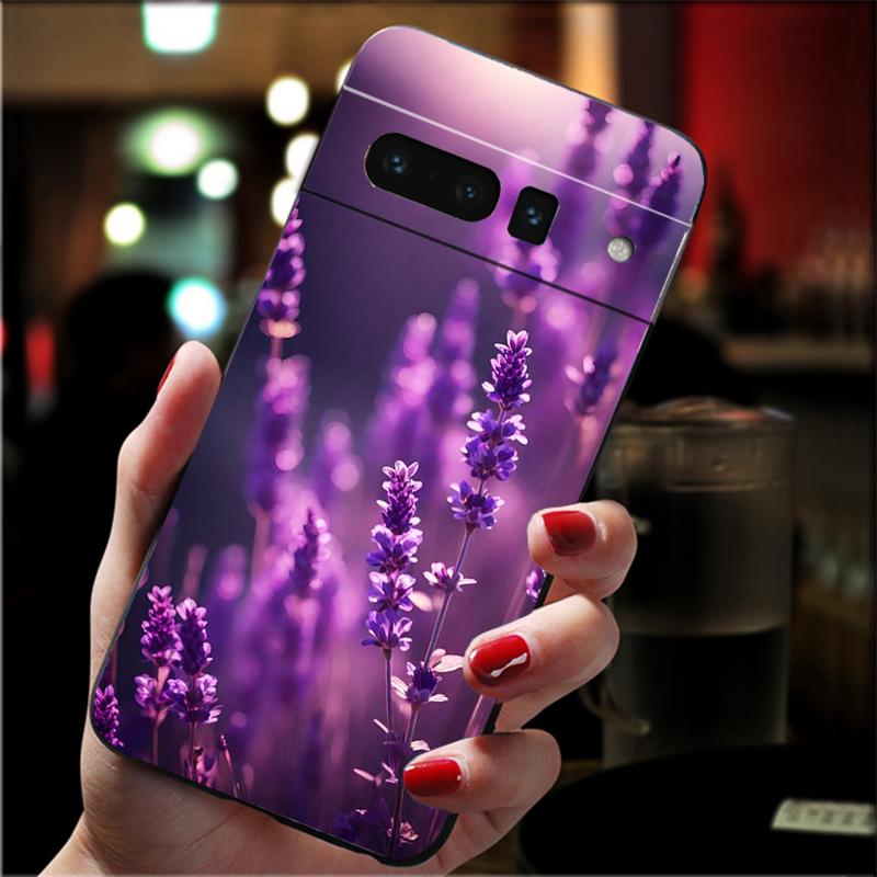 Lavender Purple Flower Phone Case For Google Pixel 8 7 Pro 7A 7 6A 6 Pro Pixel 8A 4A 3A 4 XL Pixel 5 6 4 3 3A XL