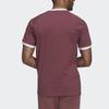 Adidas Полосатая вышитая футболка с коротким рукавом и логотипом, мужские топы, темно-красного цвета HE9548