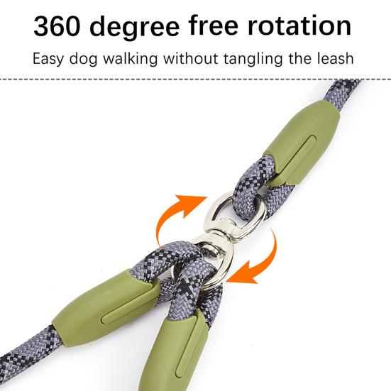 Двойной поводок для собак с поворотом на 360 градусов, не спутывается, поводок для прогулок с двумя собаками