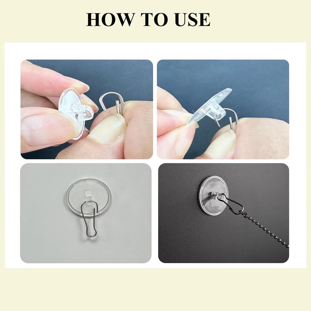 90 Pack Self Adhesive Ceiling Hooks for Hanging - Small Sticky Damage-Free No-Drill Ceiling Discs with Metal Hook, Removable Transparent Wall Hook