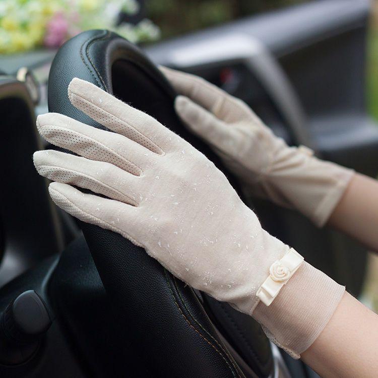 Элегантные кружевные перчатки с бантом для женщин — дышащая защита от солнца, идеально подходит для активного отдыха весной и летом