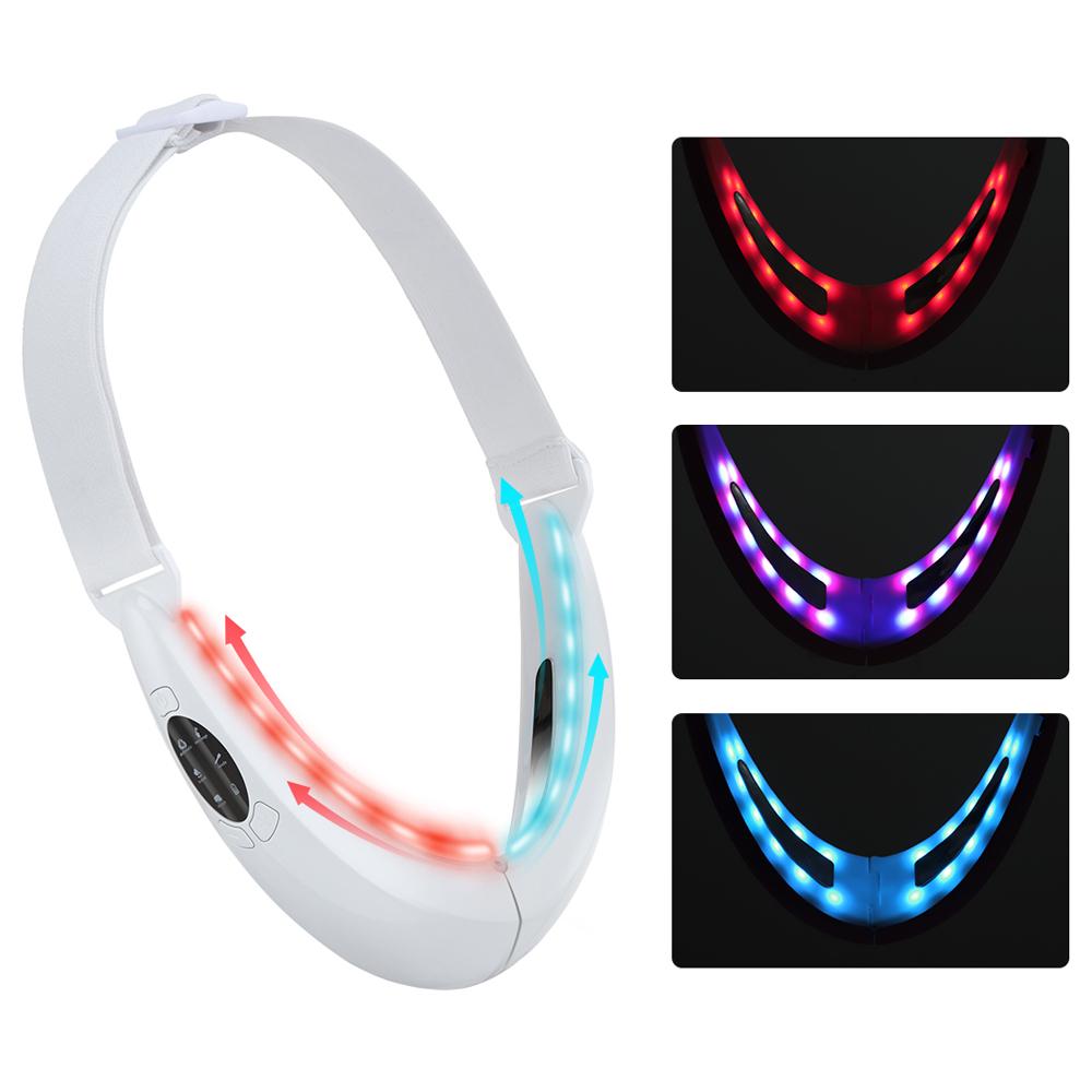 EMS Face Lifting Machine LED Photon Therapy Vibration Facial Massager Double Chin Removal V Line Face Slimming Lift Belt