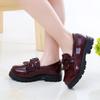 Fashion Versatile Children's Leather Shoes Spring Korean Version Girls British Style Fringed Single Shoes Student Bow Flats
