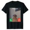 Смешная футболка с принтом Gustavo The Dog's Funny Phone Call, повседневная, с коротким рукавом, с круглым вырезом, женская футболка, одежда