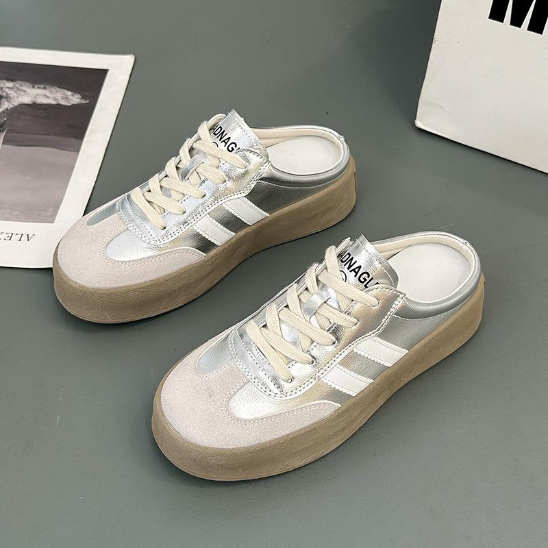 Женская обувь Baotou Тапочки Женская летняя верхняя одежда Толстая подошва Каблук без каблука Полутапочки Женские дизайнерские туфли Zapatillas De Mujer