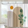 Abstract Mid Century Shower Curtain Arch Sun Moon Minimalist Geometric Curve Stripes Fabric Christmas Landscape Bth Curtain Hook
