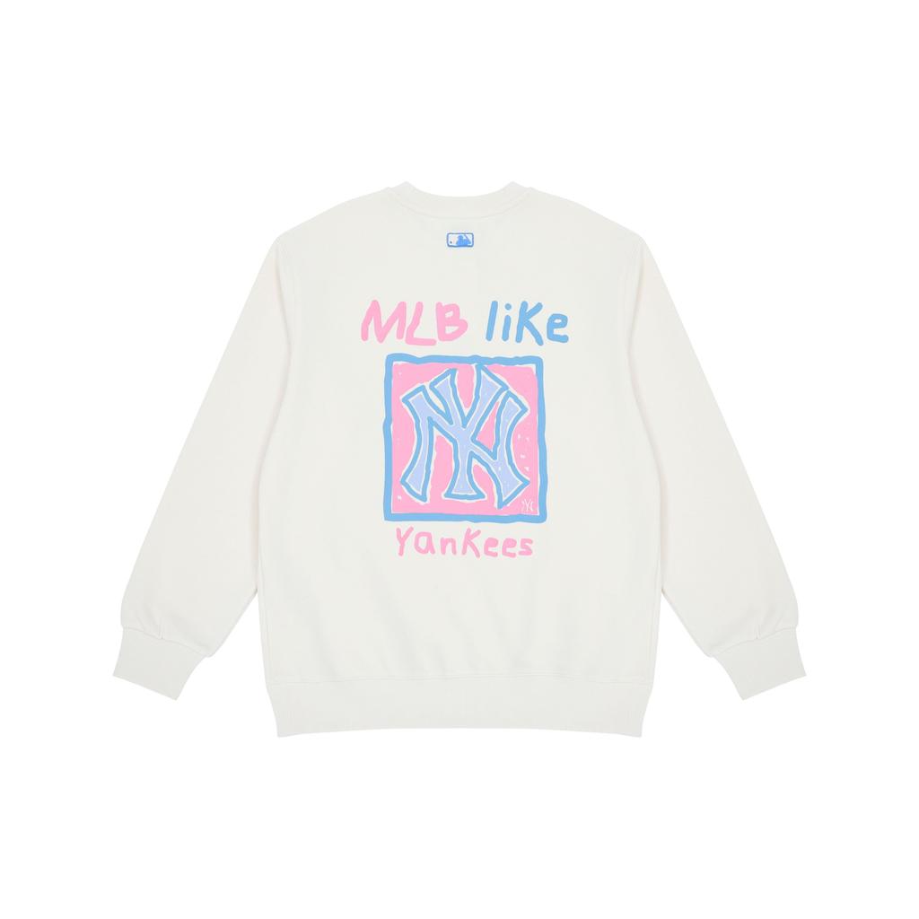 MLB FW22 Толстовка с длинным рукавом и круглым вырезом с принтом в стиле граффити Унисекс толстовка Белый 3AMTL0414-50CRS