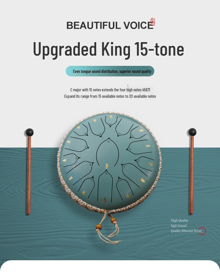 13-дюймовый стальной язычковый барабан «Лотос» на санскрите - Инструмент с неземным звучанием