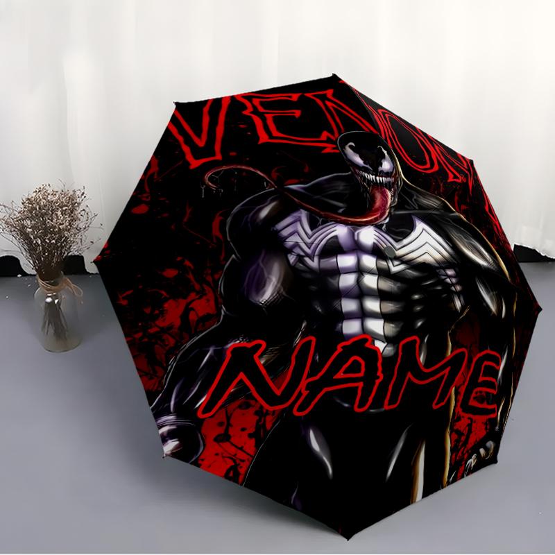 Personalized Name V-Venom Print Umbrella - Automatic Open/Close, Eight-Rib Durable Frame, Automatic Folding Umbrella