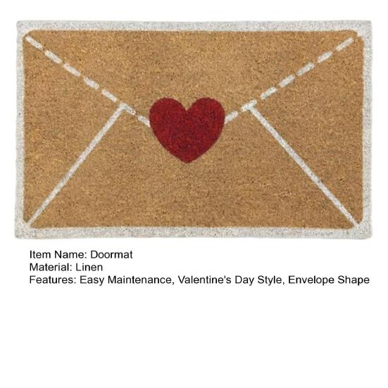 Коврик для двери на День святого Валентина Красное сердце Конверт Приветственный коврик Нескользящий Скребок для грязи и глины Текстурированный коврик для входной двери для прихожей