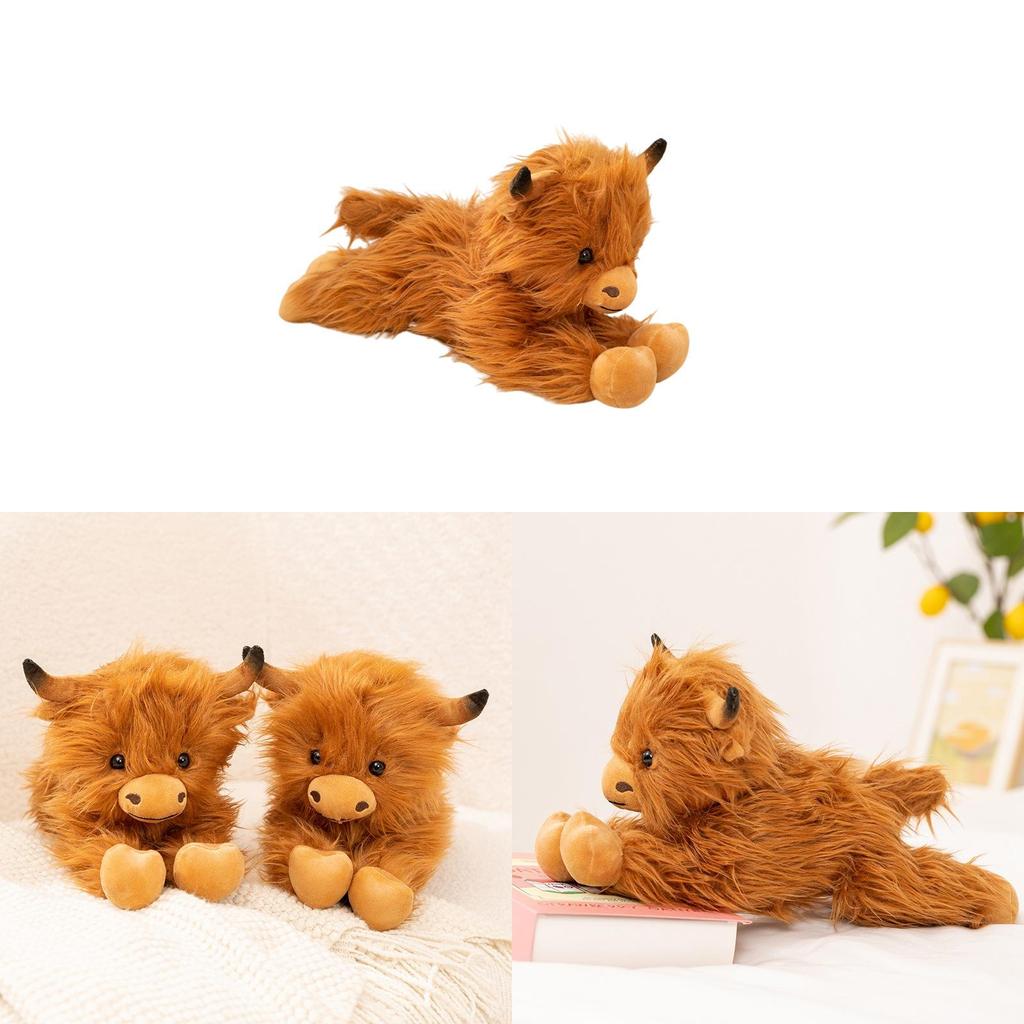 Cute Highland Cow Plush Doll With Polyester Fiber For Kids And Home Decor