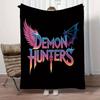 1Pc Demon Hunters Print Flannel Blanket, Comfortable for All Seasons, Home Decor, Warmth and Comfort, Perfect for Christmas Gifts821075