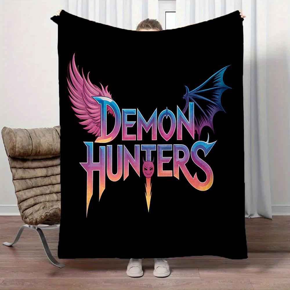 1Pc Demon Hunters Print Flannel Blanket, Comfortable for All Seasons, Home Decor, Warmth and Comfort, Perfect for Christmas Gifts821075