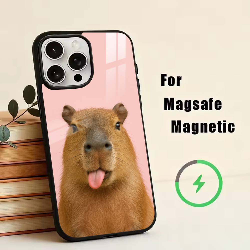 Cute-Capybara  Phone Case For iPhone17,16,15,14,13,12,11 Plus,Pro Magnetic with Magsafe Wireless Charging