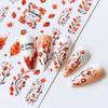 3pcs Stickers Autumn Winter Dry Red Gold Brown Maples Leaves Nail Art Decals Stickers For Nails Art Manicures Tips Decorations