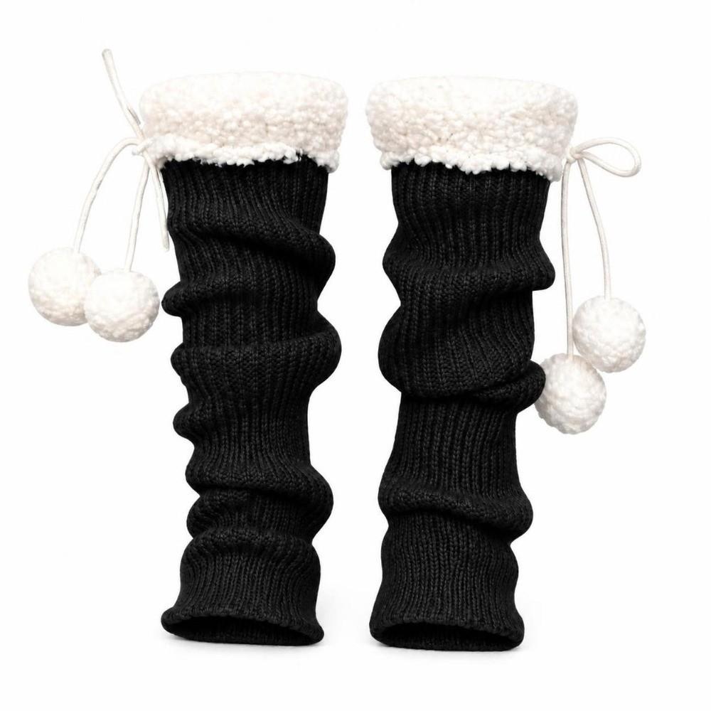 1pair Warm Mid-Calf Length Socks Solid Color Heap Sock Boot Cuffs Retro Winter Foot Cover Girl
