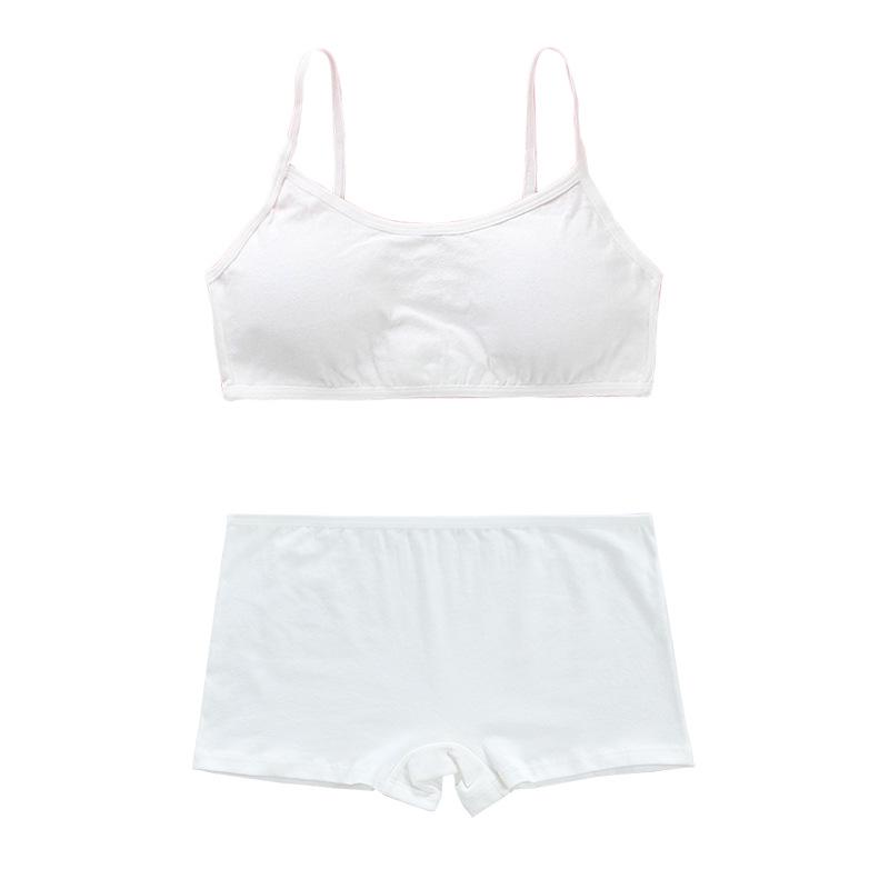 Хлопковая майка для девочек, трусики ярких цветов, майка для девочек, детский бюстгальтер-бретелька, топы для детей 8–16 лет