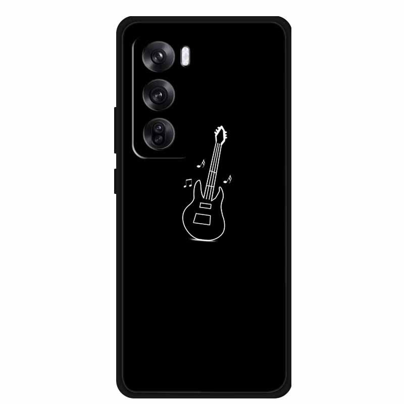 Персонализированный черный мягкий чехол из ТПУ с узором для телефона Reno 12 Pro 5G