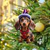 Подвеска на рождественскую елку, милая форма собаки, акриловое подвесное украшение для рождественской елки для дома, праздничное украшение