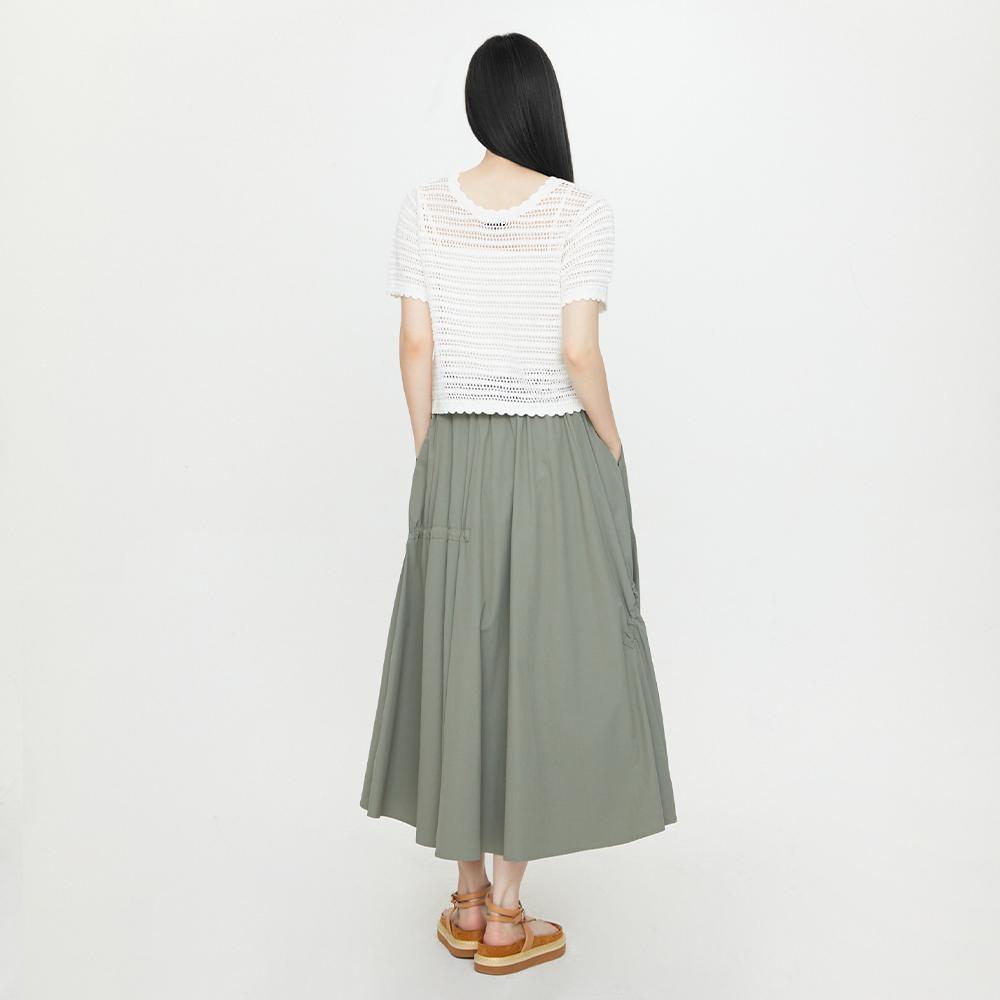 Rap Banding Long Shirred Skirt As2Ws461